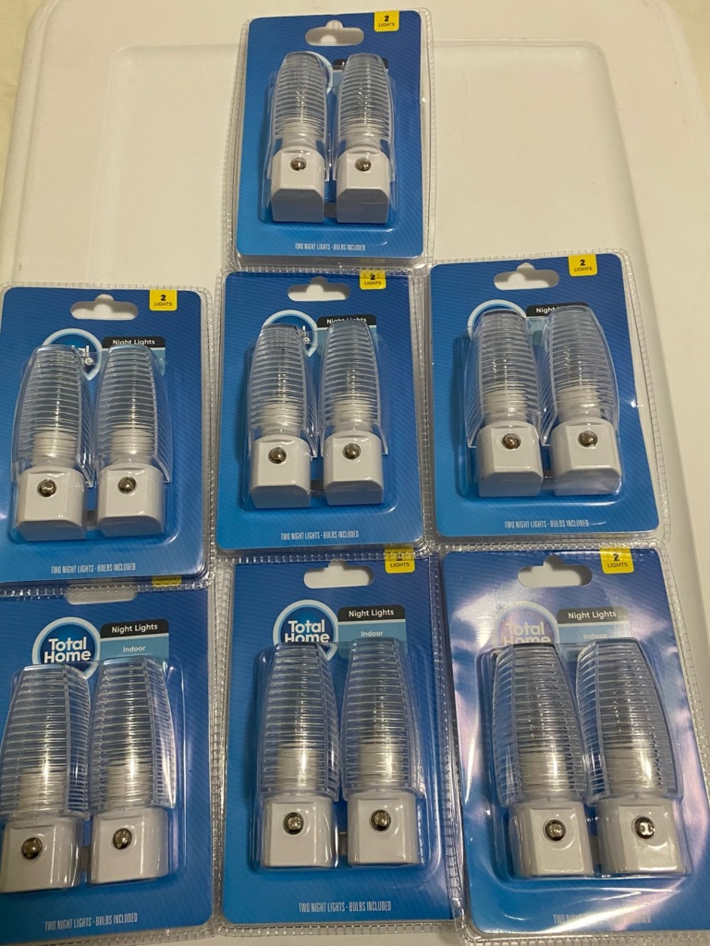 Total Home Night Lights - White/Clear Plug-In LED Pair (Multiple Packs)